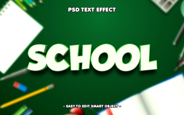 Efecto de texto editable de regreso a la escuela