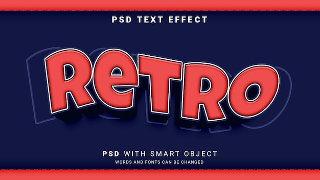 efecto de texto editable retro 3d