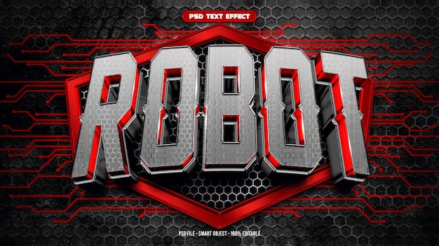 Efecto de texto editable robot 3D