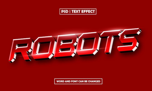 Efecto de texto editable robot 3D
