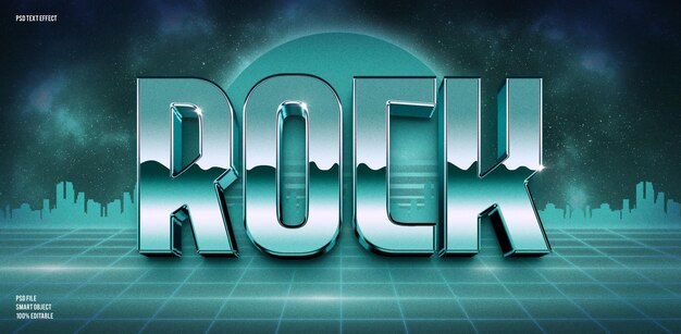 Efecto de texto editable rock 3d