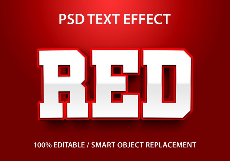 Efecto de texto editable rojo