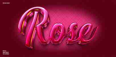 PSD efecto de texto editable rosa 3d