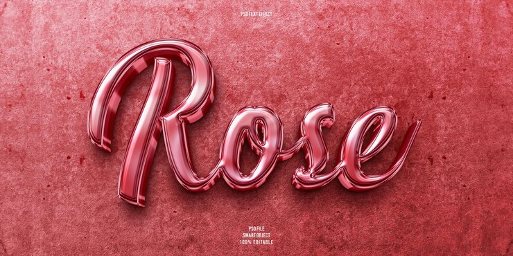 PSD efecto de texto editable rosa 3d