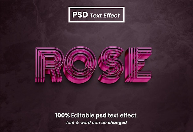 Efecto de texto editable Rose 3D