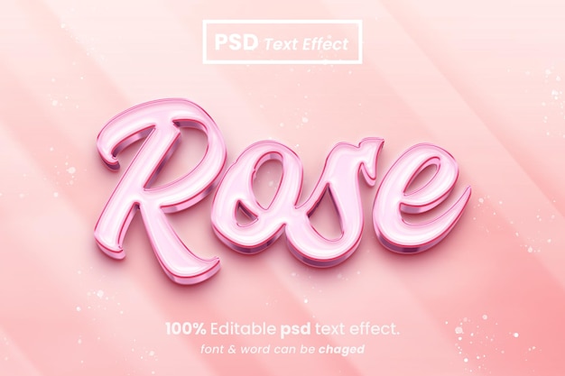 Efecto de texto editable Rose 3D