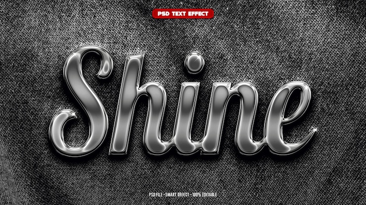 PSD efecto de texto editable shine 3d