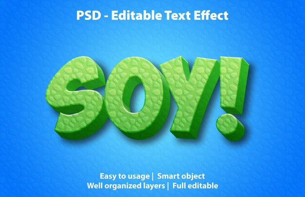 Efecto de texto editable Soy Premium