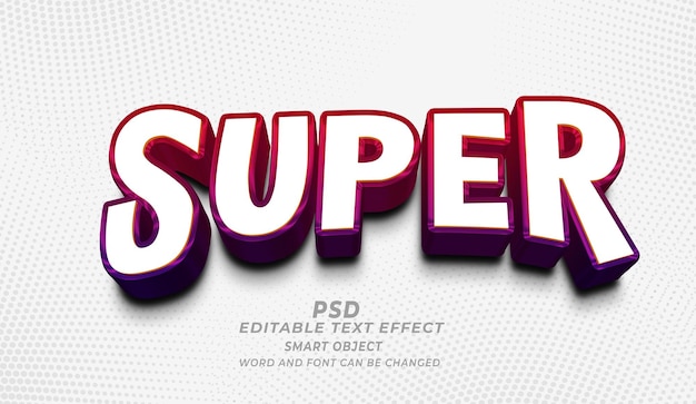 Efecto de texto editable súper 3d estilo psd de photoshop