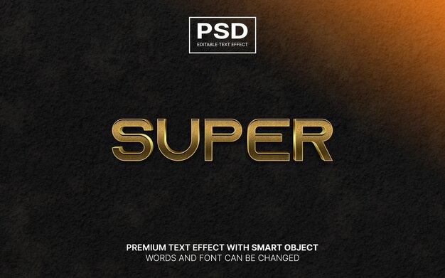 Efecto de texto editable super 3d