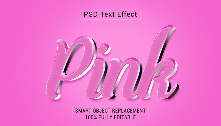 PSD efecto de texto editable de texto 3d de psd rosa