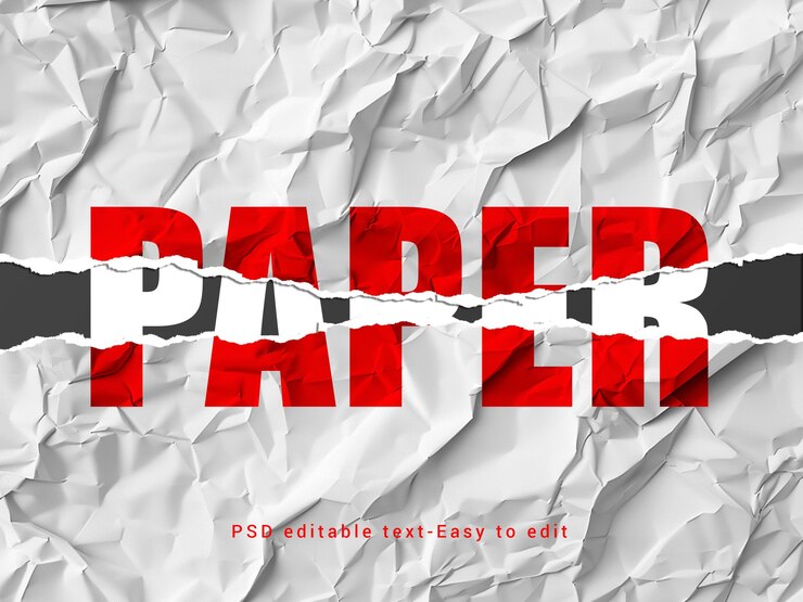 Efecto de texto editable con texto de papel rasgado
