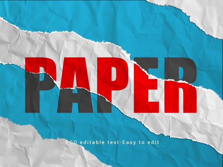 Efecto de texto editable con texto de papel rasgado