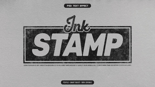 Efecto de texto editable con tinta de sello 3D