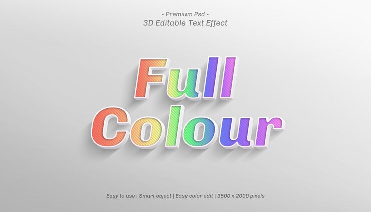 PSD efecto de texto editable a todo color 3d