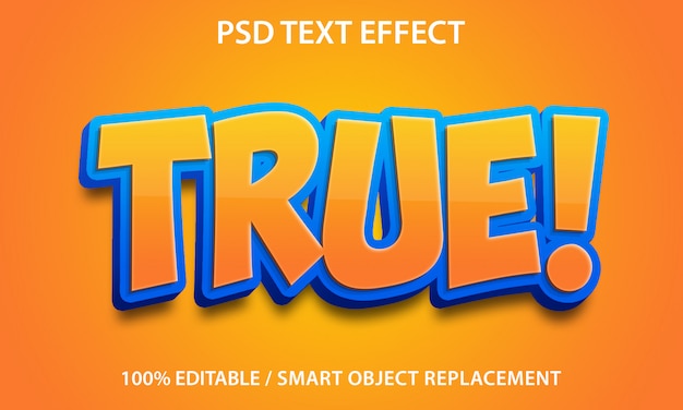 Efecto de texto editable true premium