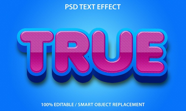 PSD efecto de texto editable true premium