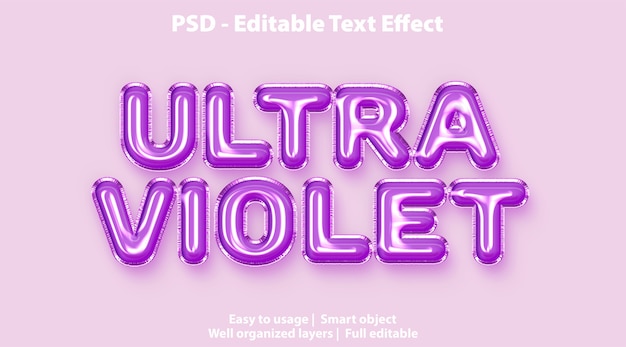 Efecto de texto editable ultravioleta