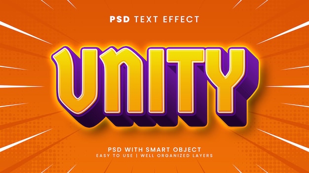 PSD efecto de texto editable unity 3d con soporte y estilo de texto comunitario