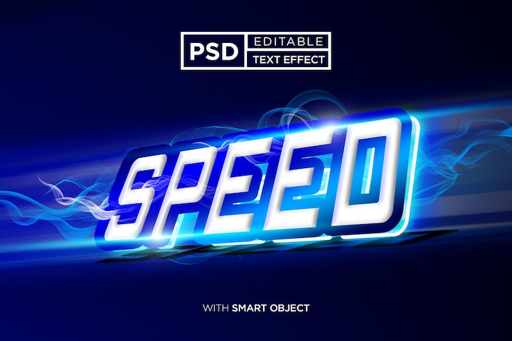 PSD efecto de texto editable de velocidad efecto de velocidad nitro