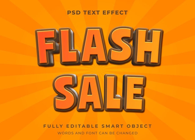 Efecto de texto editable de venta flash caliente