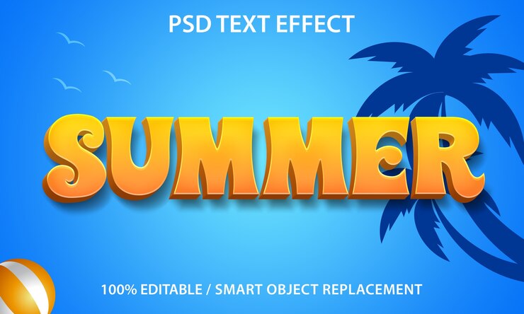 Efecto de texto editable Verano