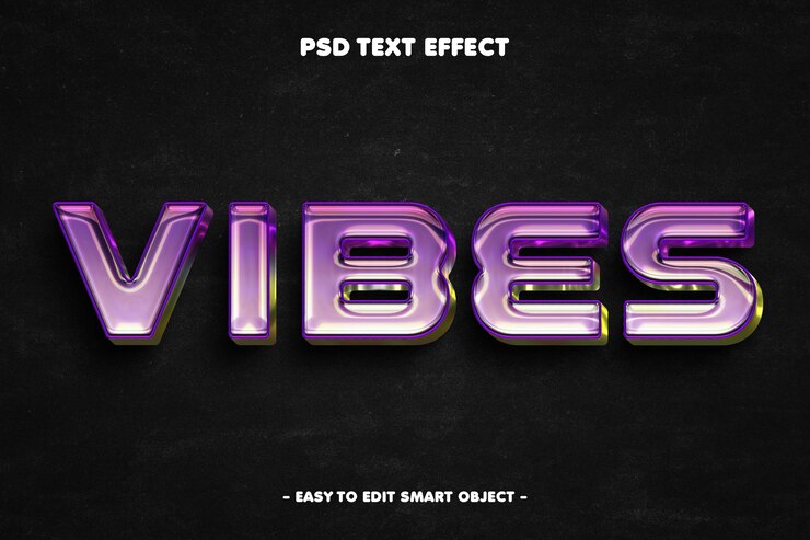 PSD efecto de texto editable de las vibraciones modernas