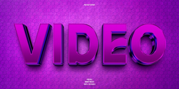 Efecto de texto editable de video 3D