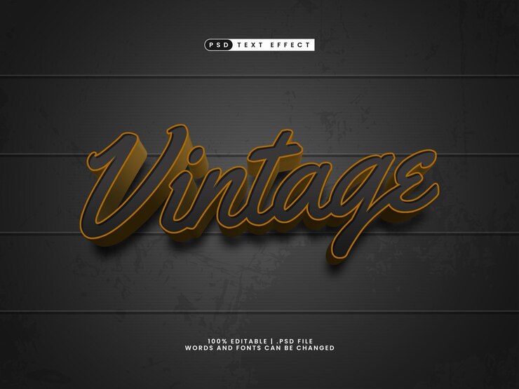 PSD efecto de texto editable vintage en estilo clásico