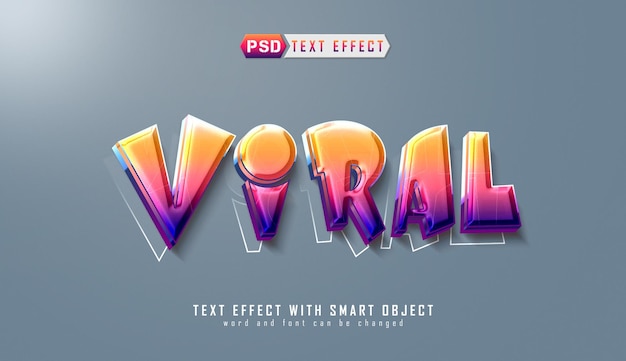 PSD efecto de texto editable viral trand shine