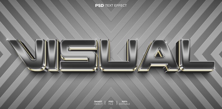 PSD efecto de texto editable visual 3d