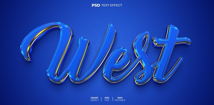PSD efecto de texto editable west 3d