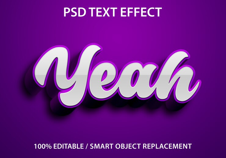 Efecto de texto editable Yeah Purple Premium