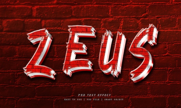 efecto de texto editable zeus