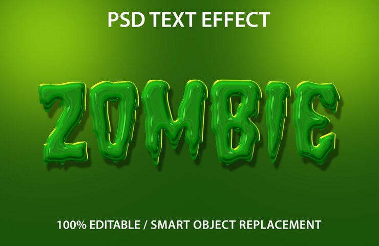 Efecto de texto editable Zombie Premium