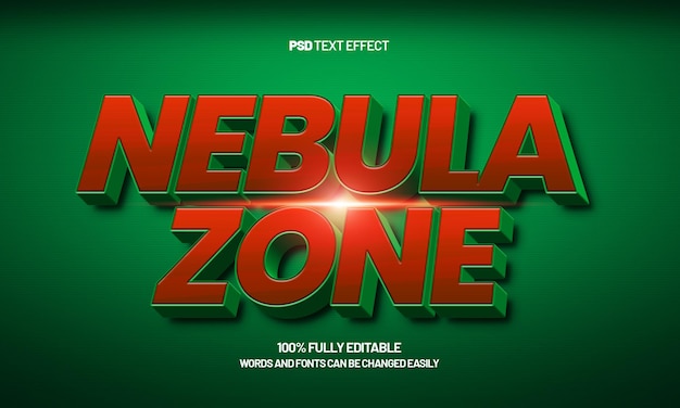 efecto de texto editable de la zona de nebulosa con un efecto de texto de galaxia y espacio