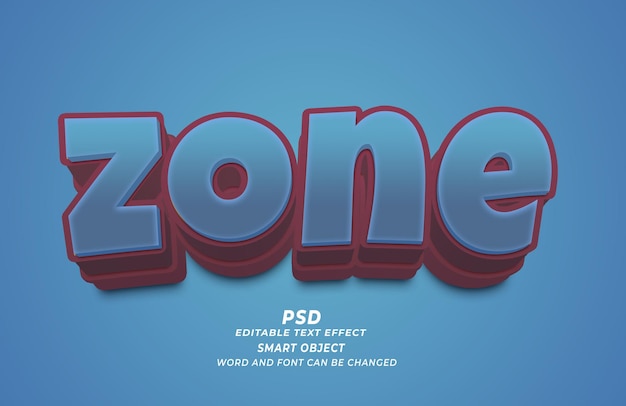 Efecto de texto editable de la zona PSD 3D