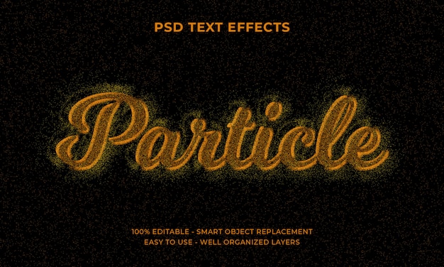 Efecto de texto para un efecto de partículas futurista genial