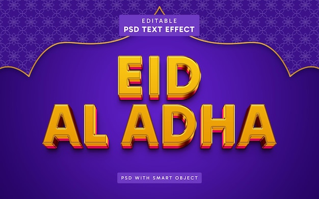 Efecto de texto de Eid Adha