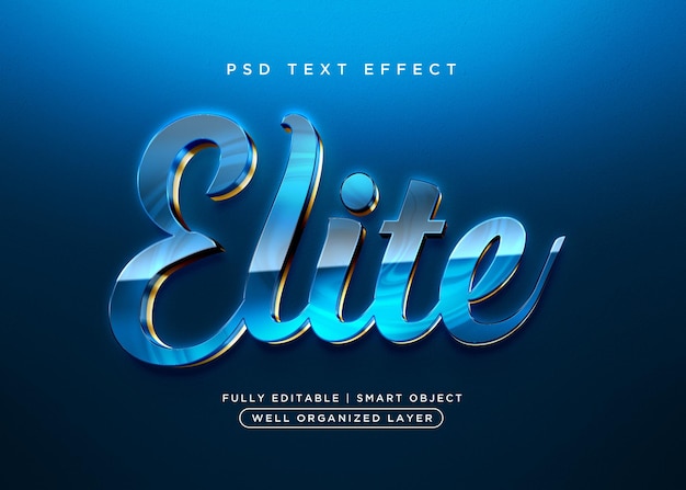 PSD efecto de texto de élite de estilo 3d