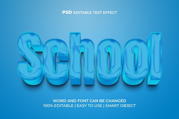 Efecto de texto escolar 3D
