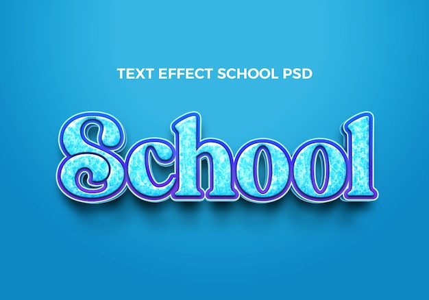 Efecto de texto de la escuela PSD