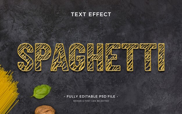 efecto de texto espagueti