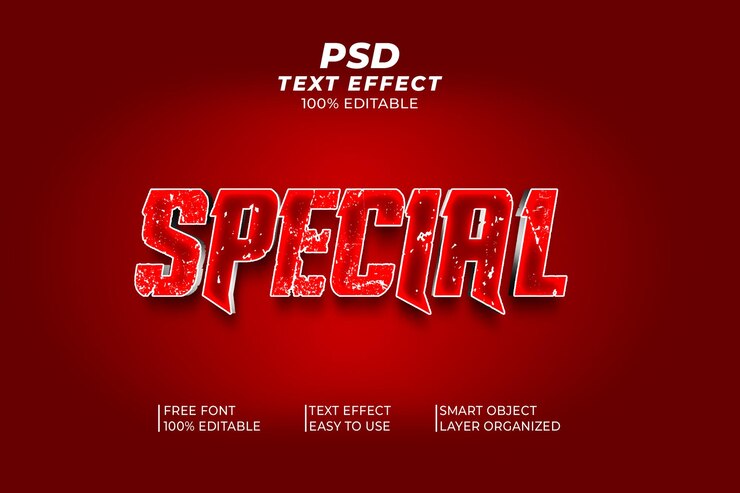 PSD efecto de texto especial de psd