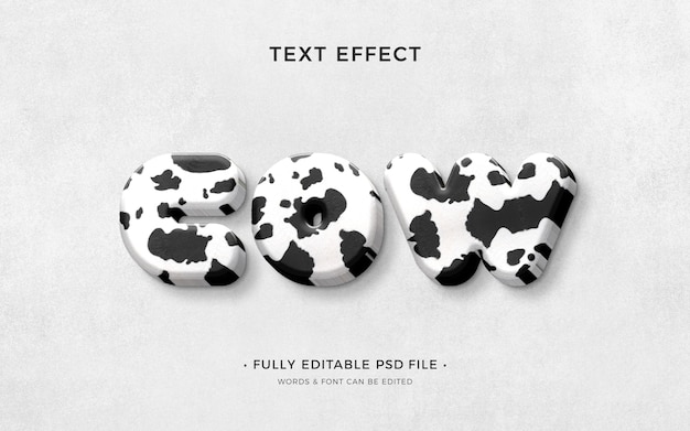 Efecto de texto de estampado animal