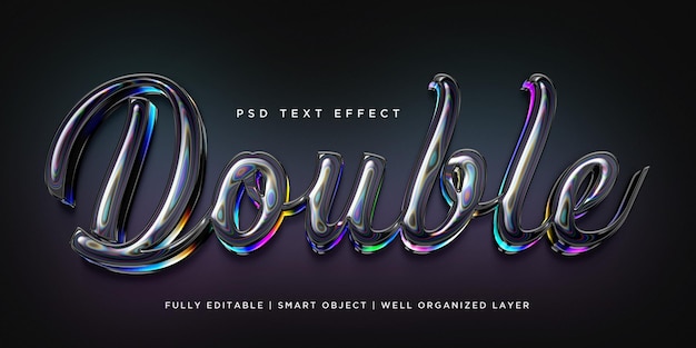 Efecto de texto de estilo 3d doble