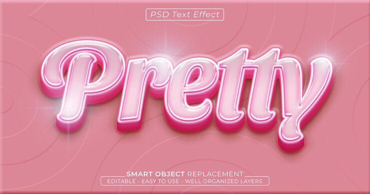 PSD efecto de texto de estilo 3d editable bastante brillante