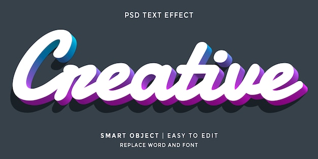 PSD efecto de texto de estilo 3d editable creativo