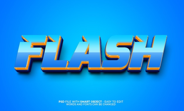 Efecto de texto de estilo 3d editable de texto flash