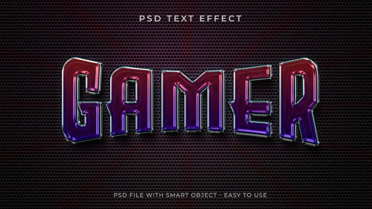 PSD efecto de texto de estilo 3d editable de texto de jugador